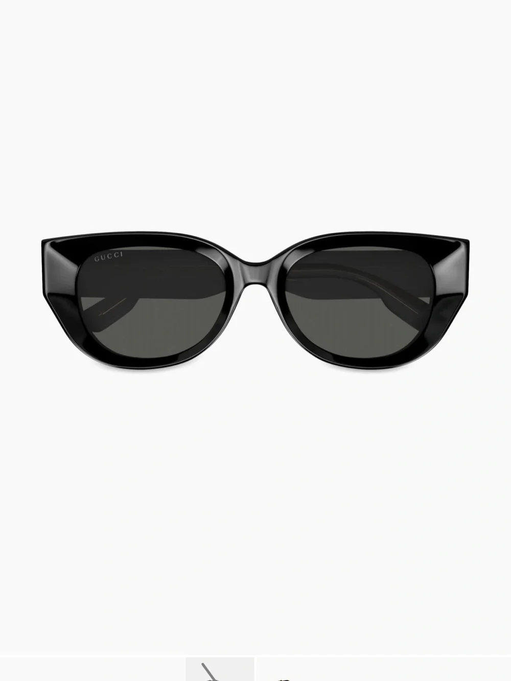 Gucci Black Cat-Eye Sunglasses with Gold Temple Accents